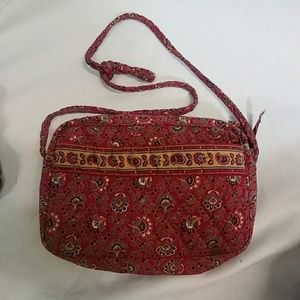 Vera Bradley red paisley quilted shoulder purse